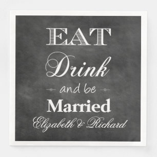 Essen, trinken und Verheiratete Hochzeiten mit Cha Serviette