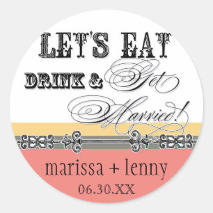 Essen, trinken und Verheiratete Matching Sticker o