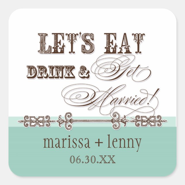 Essen, trinken und Verheiratete Matching Sticker o (Vorderseite)