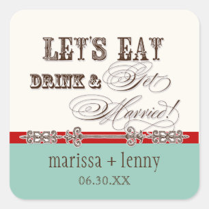 Essen, trinken und Verheiratete Matching Sticker o