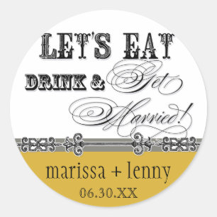 Essen, trinken und Verheiratete Matching Sticker o