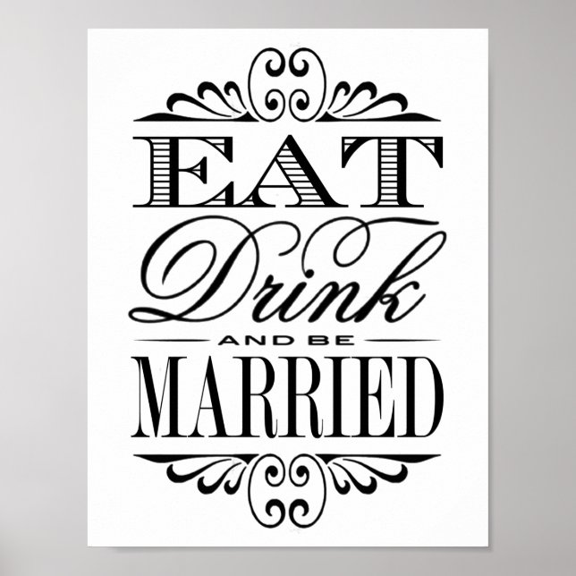 Essen, trinken & Verheiratet sein - White Wedding  Poster (Vorne)