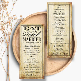 Essen, trinken & Verheiratete Vintage Hochzeit Programm