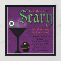 Essen und Beängstigendes Halloween-Party Einladung