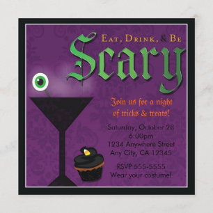 Essen und Beängstigendes Halloween-Party Einladung