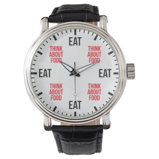 Essen und nachdenken über Essen - Funny Novelty Armbanduhr (Vorderseite)