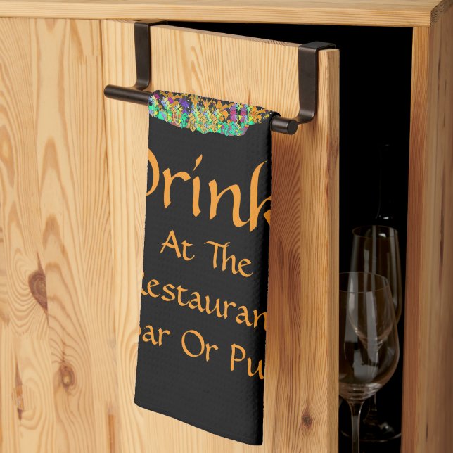 Essen und Trinken in Restaurant, Bar oder Pub Geschirrtuch (Drittel gefaltet)