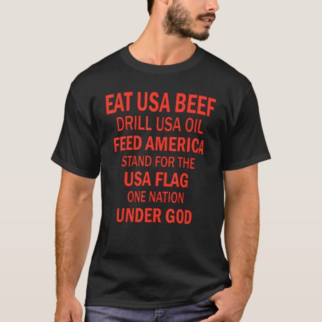 Essen USA Rindfleischbohrer USA Öl Füttre Amerika  T-Shirt (Vorderseite)