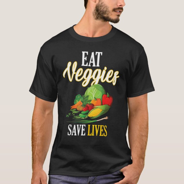 Essen Veggies Rette Gemüse Squad T-Shirt (Vorderseite)