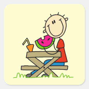 Essen Watermelon Quadratischer Aufkleber