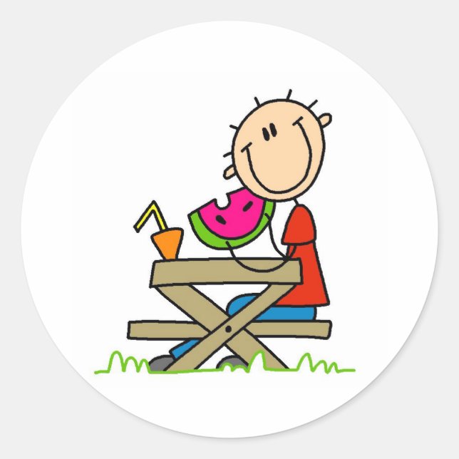 Essen Watermelon Runder Aufkleber (Vorderseite)