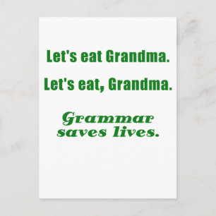 Essen wir Oma Grammar Rette Leben Postkarte