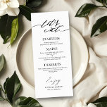Essen wir schicke Script Wedding Menu Card für Pla Menükarte<br><div class="desc">Eine schicke Kalligraphy Wedding Menu Card. I do offer a free customisation service,  if you have any anfragen or special requests,  please feel free to contact me.</div>