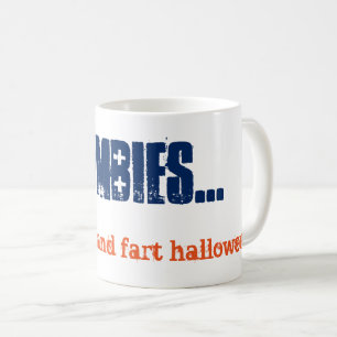 Essen Zombies und Furz Halloween Emo Goth Blue Tasse
