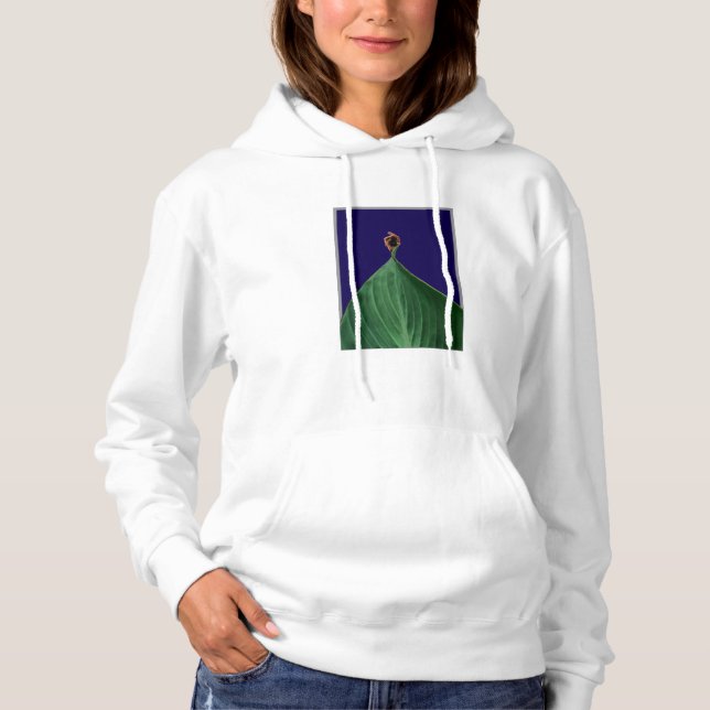 Essencial Verde Elegante Folha Linguagem Estética Hoodie (Vorderseite)