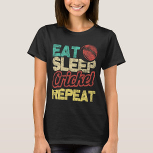 Essend Schlaf Cricket Wiederholung - Cricketmesser T-Shirt