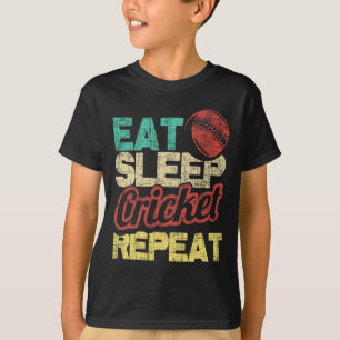 Essend Schlaf Cricket Wiederholung - Cricketmesser T-Shirt
