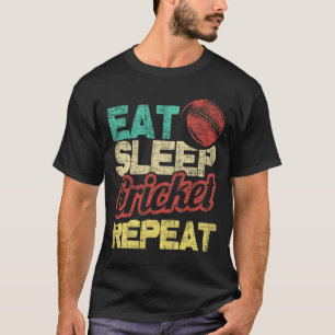 Essend Schlaf Cricket Wiederholung - Cricketmesser T-Shirt