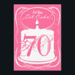 Essende Cake Drink Margaritas 70. Geburtstag Einla Einladung<br><div class="desc">"Lass ihnen Eat Cake",  weil dieses 70. Geburtstagskind 'Rita's trinkt! Feiern Sie den Geburtstag Ihres Party Mädchen mit diesem Design eines Kuchens im Vergleich zu einer Margarita Glas.  Marie Antoinette würde zustimmen!</div>