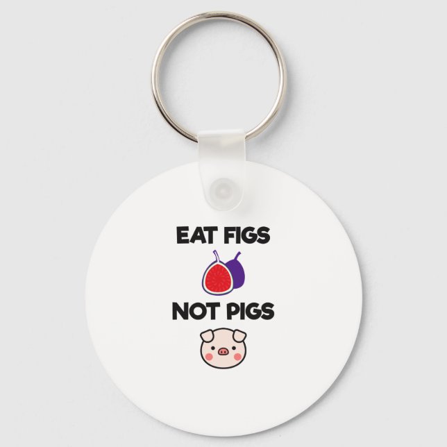 Essende Figuren nicht Schweine Funny Vegetarian Ve Schlüsselanhänger (Vorderseite)