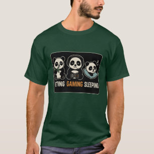 Essender Gamer Schlafender Panda Freund T-Shirt