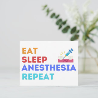 ESSENSCHLAFANÄSTHESIE WIEDERHOLEN - ANESTHESIE POSTKARTE
