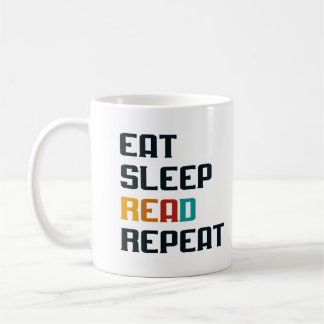 Essenschlafen lesen Wiederholkaffee Tasse für Buch
