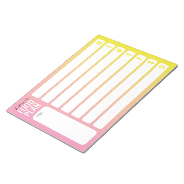 Essensplan Wöchentliches Essensplanungs-Notepad Notizblock (angewinkelt)