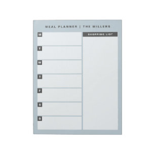 Essensplaner Notepad Blau Notizblock