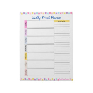 Essensplaner Notepad Notizblock
