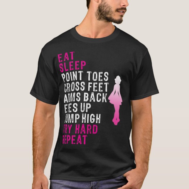 Essensschlaf Irish Dance pink T-Shirt (Vorderseite)