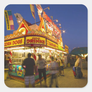 Essenstand auf der Northwest Montana Fair in Quadratischer Aufkleber