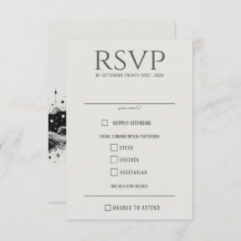 Essenswahl der Celestial Band RSVP Karte