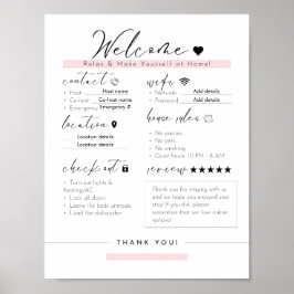 Essential Airbnb Info Sign - Airbnb House Rules Poster