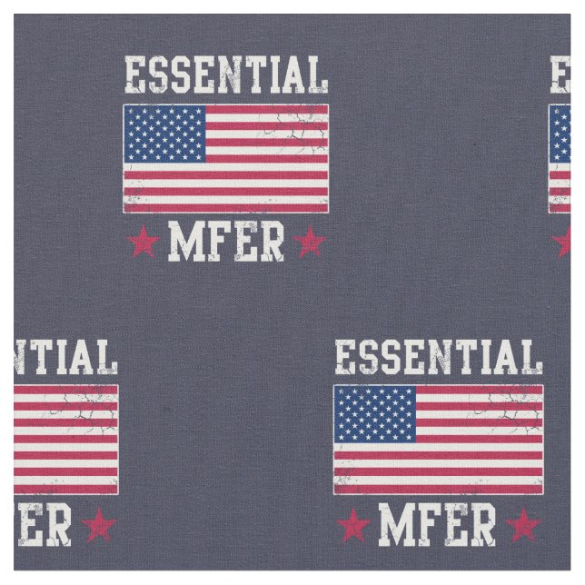 Essential MFER Worker USA American Flag Covid 19 Stoff (Nahaufnahme)