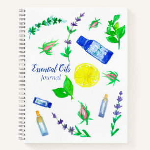 Essential Oils Journal Rosenknospe Kraut Lemon Notizbuch