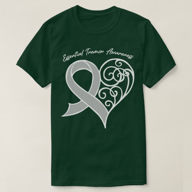 Essential Tremor Awareness Heart Ribbon Geschenk V T-Shirt (Design vorne)
