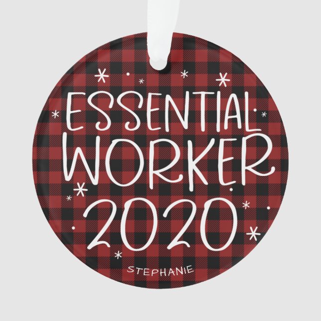 Essential Worker 2020 Covid Pandemic Weihnachten Ornament (Vorderseite)