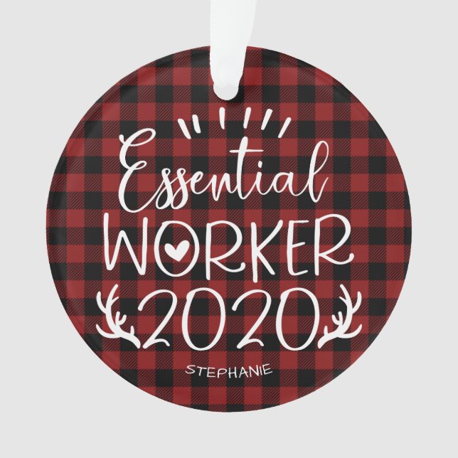 Essential Worker 2020 Covid Pandemic Weihnachten Ornament (Vorderseite)