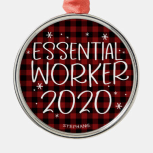 Essential Worker 2020 Covid Pandemic Weihnachten Ornament Aus Metall