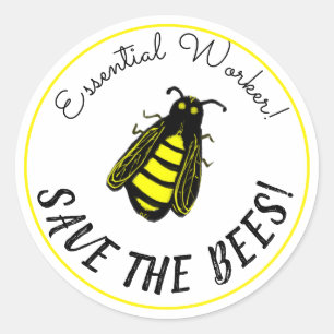 Essential Worker Rette die Bienenart Niedlich Runder Aufkleber