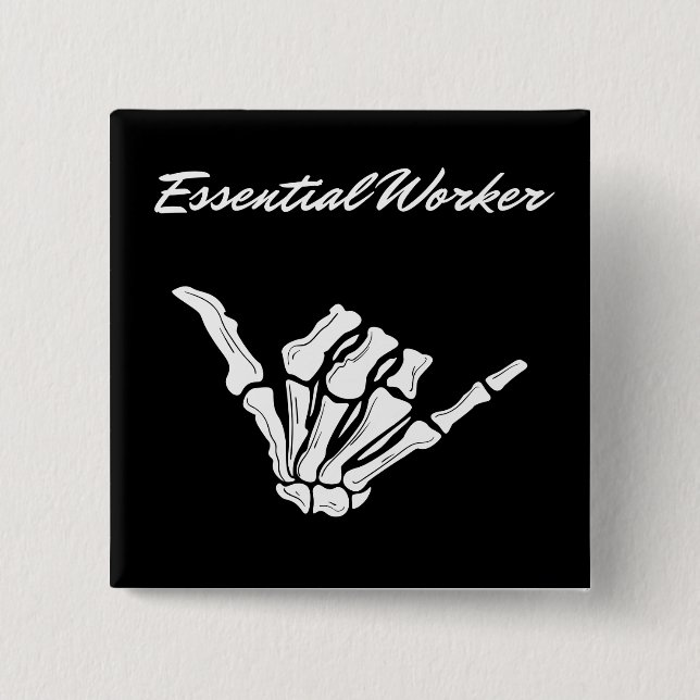 Essential Worker Square Button (Vorderseite)