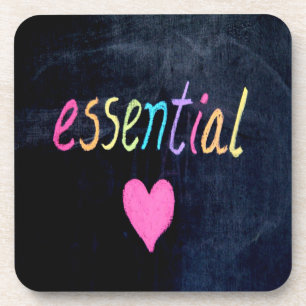 Essential Worker Support Heft on Chalk Board Getränkeuntersetzer