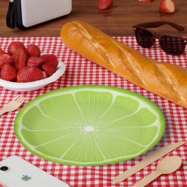 Essentials für tropisches Limones Party Pappteller (Add a splash of summer fun to your next gathering with our Slice of Lime Paper Plates! )