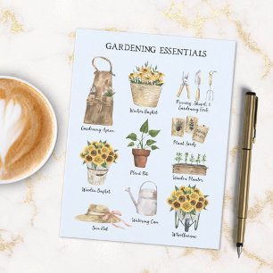 Essentielle Gartensonnenblumen-Gartengeräte Blau Postkarte