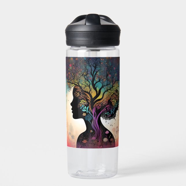 ** "Essenz der Erde: Abstrakte Mutternatur"* Trinkflasche (Vorderseite)