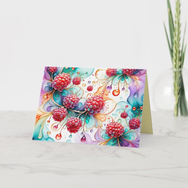 Essenz der Himbeerbeerkarte Dankeskarte (Vorderseite)