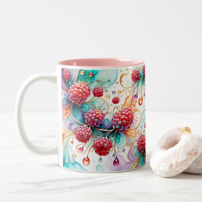 Essenz der Himbeere Zweifarbige Tasse (Mit Donut)