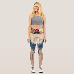 Essenz des einfachen Zeichnend, Flüge als Inspirat Capri Leggings