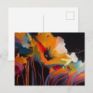 Essenz des Gartens – Abstrakter floraler Ausdruck Postkarte